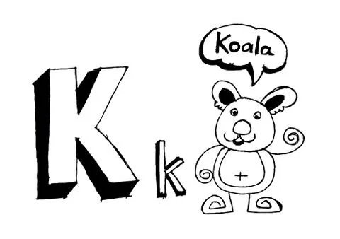 A b c d e f g h i j k l m n o p q r s t u v w x y z cartoon text font Hand dr Stock Illustration