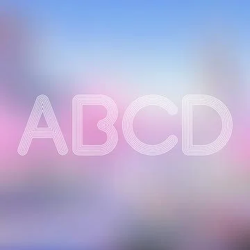 A B C D Light Lines Alphabet with Blurred Out fo Focus  Background Stock Illustration