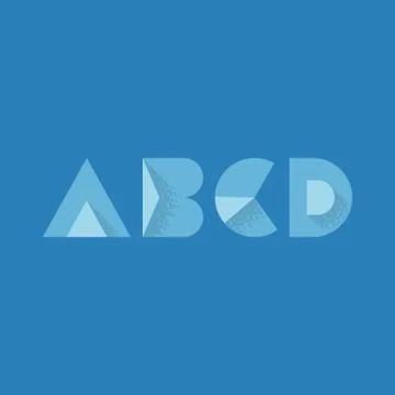 A B C D - Modern Transparent Alphabet with Noise Shadow Stock Illustration