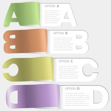 A-b-c-d paper cutoff options Stock Illustration
