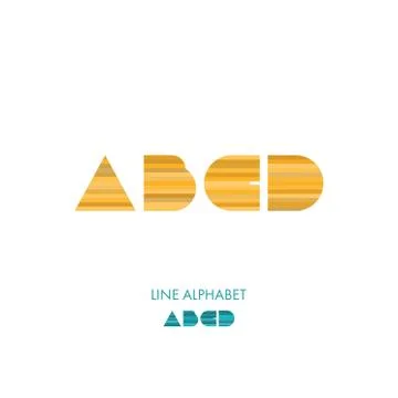 A B C D - Simple Modern Lines Flat Alphabet Stock Illustration