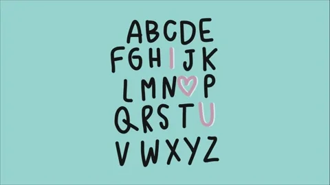 A B C I love U Stock Footage 152670981