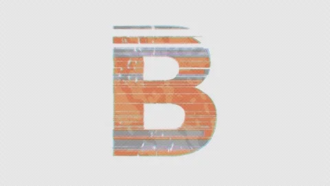 B to C Letter Switch in Glitchy Cartoon Style Stock Footage 254029656