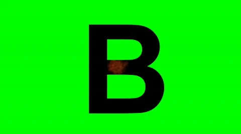 "B" Chromakey Green Screen Animated Fire Snow Water Explosion Lettering Vídeo Stock 133154