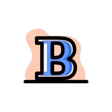 B Conceptual Letter Icon Vector Illustration Design Stock Illustration