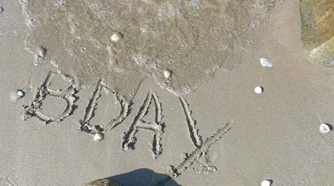 B Day Slow Motion Wave with shell Stock Footage 54914920