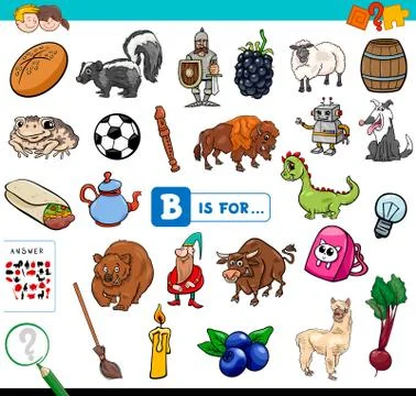 B is for educational task for children 스톡 일러스트