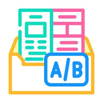 A b email split test color icon vector illustration Stock Illustration