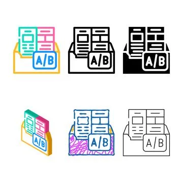 A b email split test color icon vector variants Stock Illustration