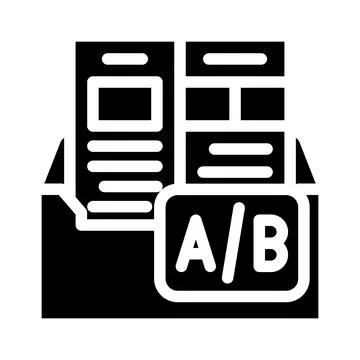 A b email split test glyph icon vector illustration Stock Illustration