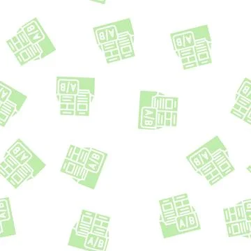 A b email split test glyph vector seamless pattern Illustrazione stock