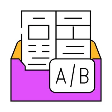A b email split test icon color illustration Stock Illustration