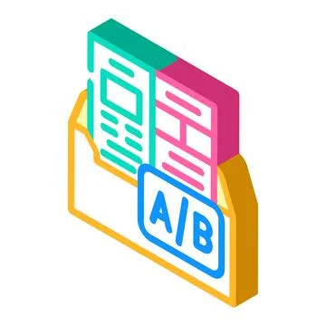 A b email split test isometric icon vector illustration Stock Illustration