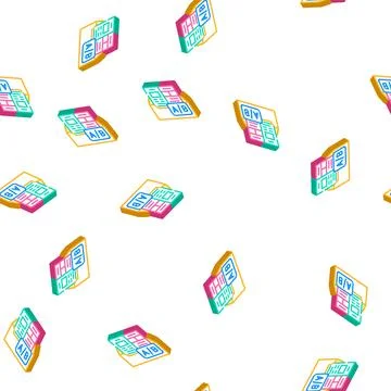 A b email split test isometric icon seamless pattern Stock Illustration
