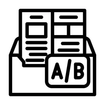 A b email split test line icon vector illustration Stock Illustration