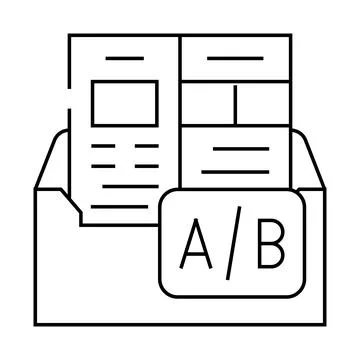 A b email split test line icon vector illustration Stock Illustration