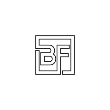 B F square lines logo design vector Stock Illustration
