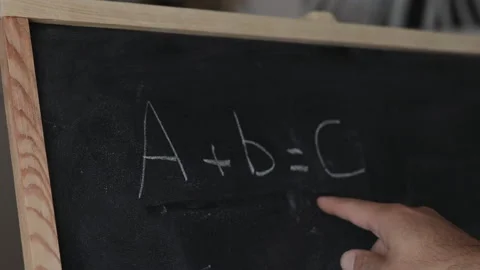 A + B formula on blackboard. Basics learning concept Stock Footage 160913008