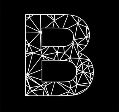 B geometric triangle block chain font Stock Illustration