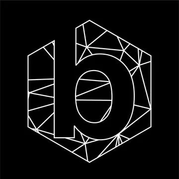 B geometric triangle blockchain font Stock Illustration