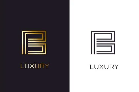 B gold styled letter monogram. Luxury style Stock Illustration