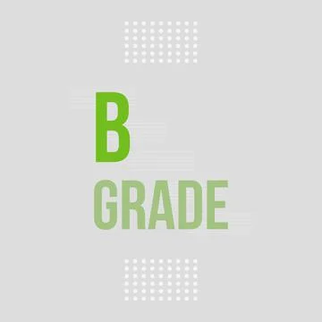 B Grade typography text on white concept background design Stock Illustration