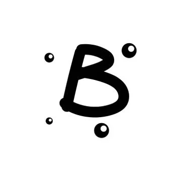 B hand drawn alphabet  vector design template illustration Illustrazione stock