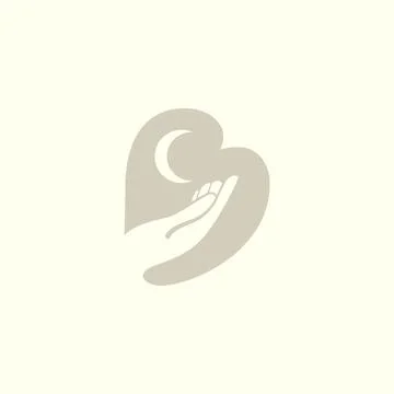 B with hand prayer logo design vector icon illustration graphic Stock Illustration