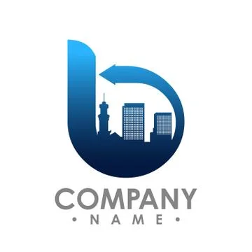 B initial letter realty logo design. Lettering Realty logo design vector conc Stock Illustration