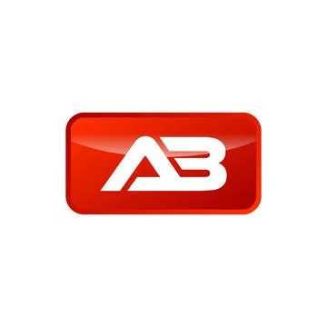 A B Initial Letter Rectangle Shape Logo Template Stock Illustration