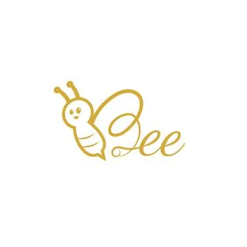 B initials in bee shape logo and vector icon Stock Illustration