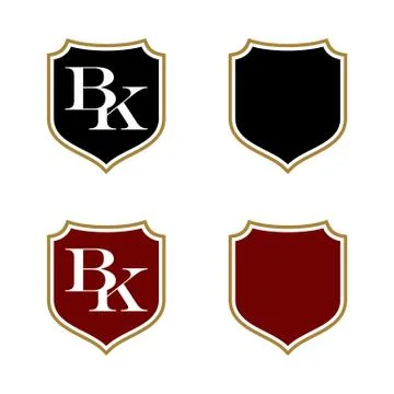 B K Letter Shield Logo Template Illustration Design. Vector EPS 10. Stock Illustration
