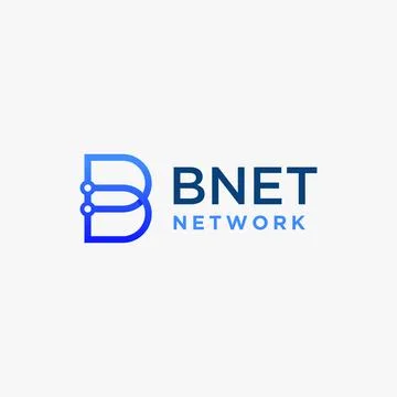 B letter and network link logo icon Stock Illustration