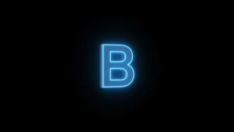 B letter blue neon light background video Stock Footage 123749546