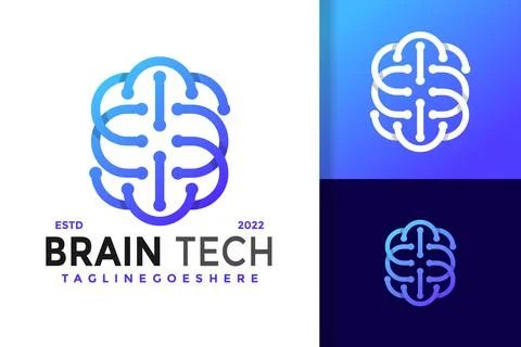 B Letter Brain Tech Logo Design, brand identity logos vector, modern logo, Lo イラスト素材