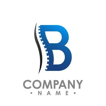 B letter chiropractic abstract vector logo design template. chiropractic Medi Stock Illustration