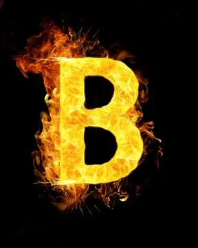 B Letter on Fire Stock Illustration