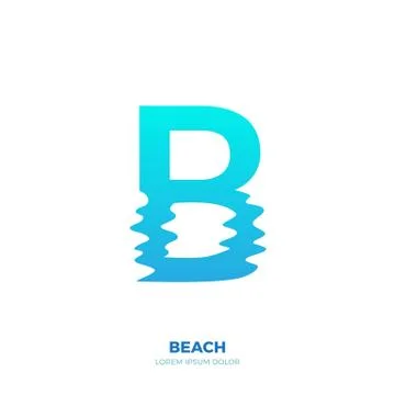 B letter with half ripple bottom Stock Illustration
