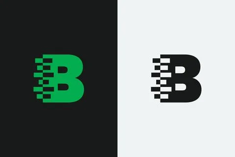 B letter iconic transformation shape vector logo design イラスト素材