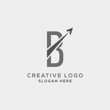 B letter initial incorporated with Arrow logo design vector illustration. Usa Stock Illustration