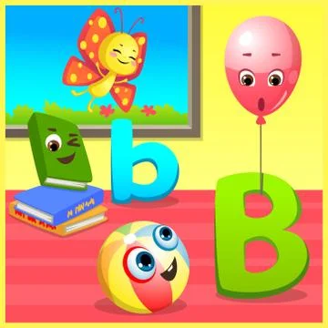 B letter for kids learning Stock Illustration
