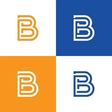 B letter line logo design, bb logo design, b logo Stock Illustration