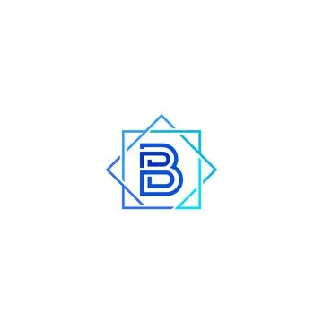 B letter line logo design, bb logo design, b logo Stock Illustration