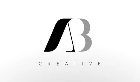 A B Letter Logo Design. Creative AB Letters Icon Stock Illustration
