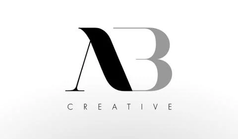 A B Letter Logo Design. Creative AB Letters Icon Stock Illustration