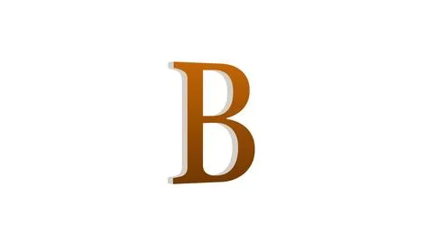 B letter logo loopable rotated brown color white background Stock Illustration