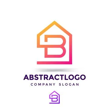 B letter logo simple Icon unique monogram for real estate Stock Illustration