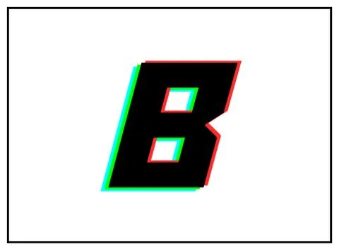 B letter logo, vector desing font .Dynamic, split-color, shadow of  number re Stock Illustration