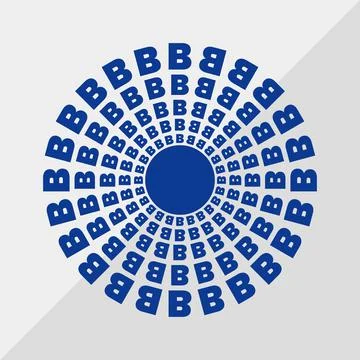 B letter patterns conceptual mandala vector illustration. B text textures Stock Illustration