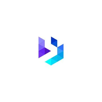 B letter polygon logo design, b logo Stock Illustration